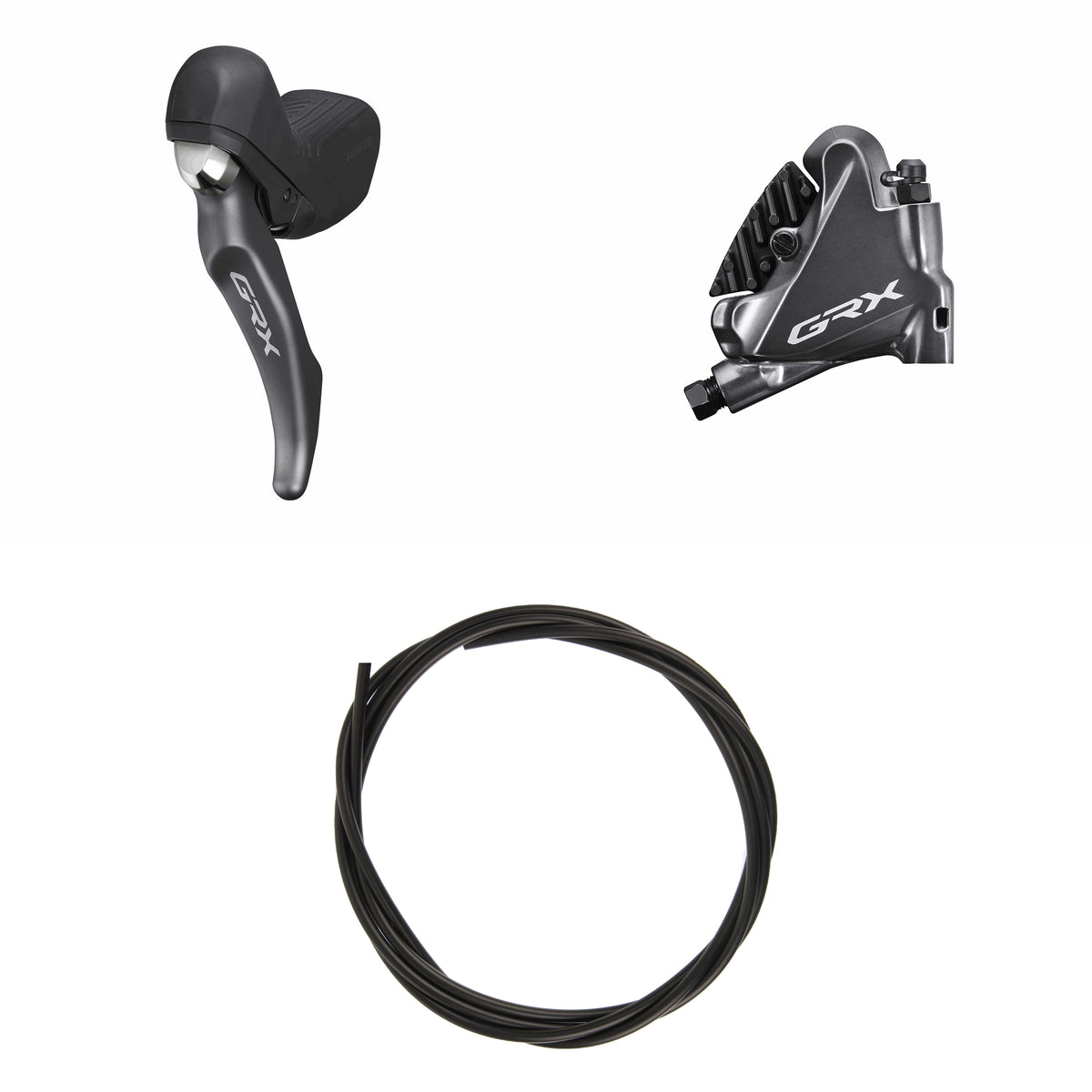 Kit Freno Disco Hidráulico Shimano GRX BR-RX810/BL-RX810 Delantero/Izquierdo Resina Aletas Adaptador 160mm Latiguillo 1000mm Negro #2