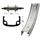 Rueda Trasera Aluminio 135mm 6/7v Plata